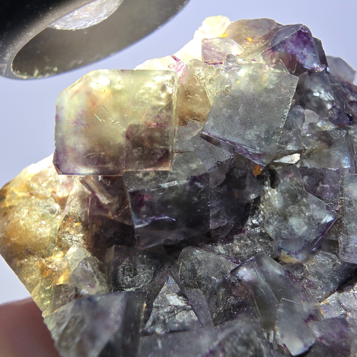 Phantom Fluorit Würfel Stufe, grün lila Okorusu, Namibia 73*50*27mm