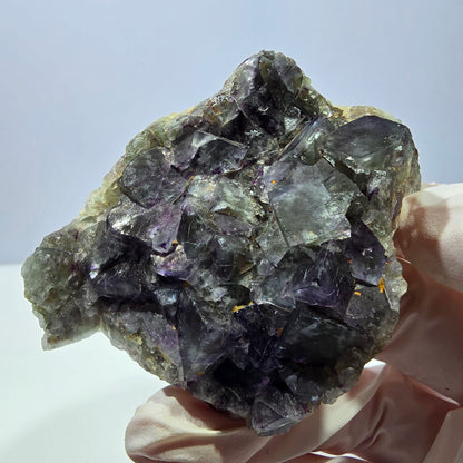 Phantom Fluorit Würfel Stufe, grün lila Okorusu, Namibia 73*50*27mm