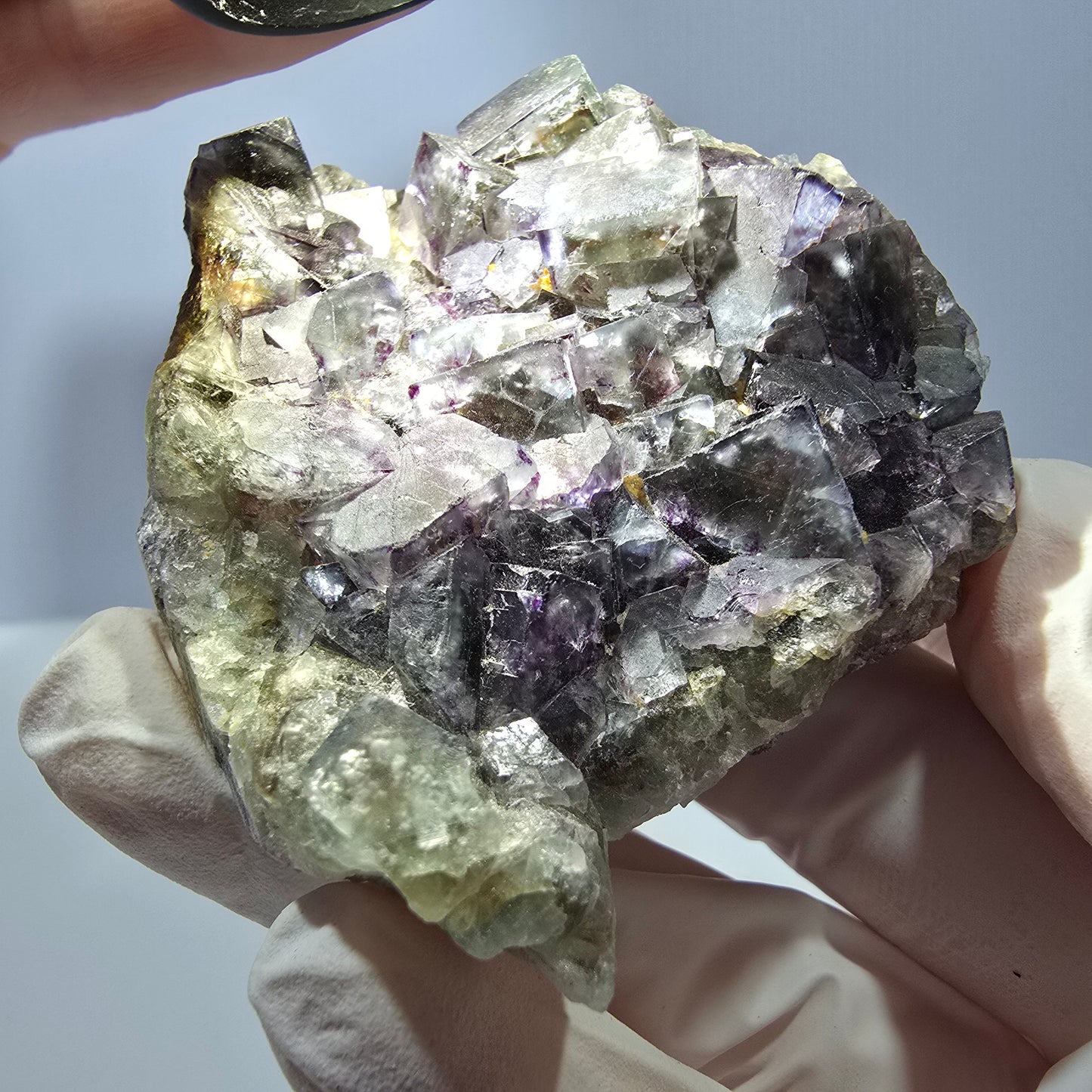 Phantom Fluorit Würfel Stufe, grün lila Okorusu, Namibia 73*50*27mm