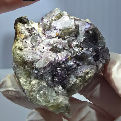Phantom Fluorit Würfel Stufe, grün lila Okorusu, Namibia 73*50*27mm