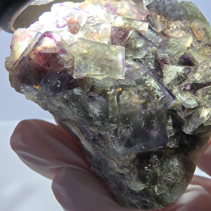 Phantom Fluorit Würfel Stufe, grün lila Okorusu, Namibia 73*50*27mm