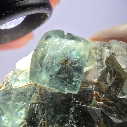 Phantom Fluorit Würfel Stufe, grün Okorusu, Namibia 50*36*21mm