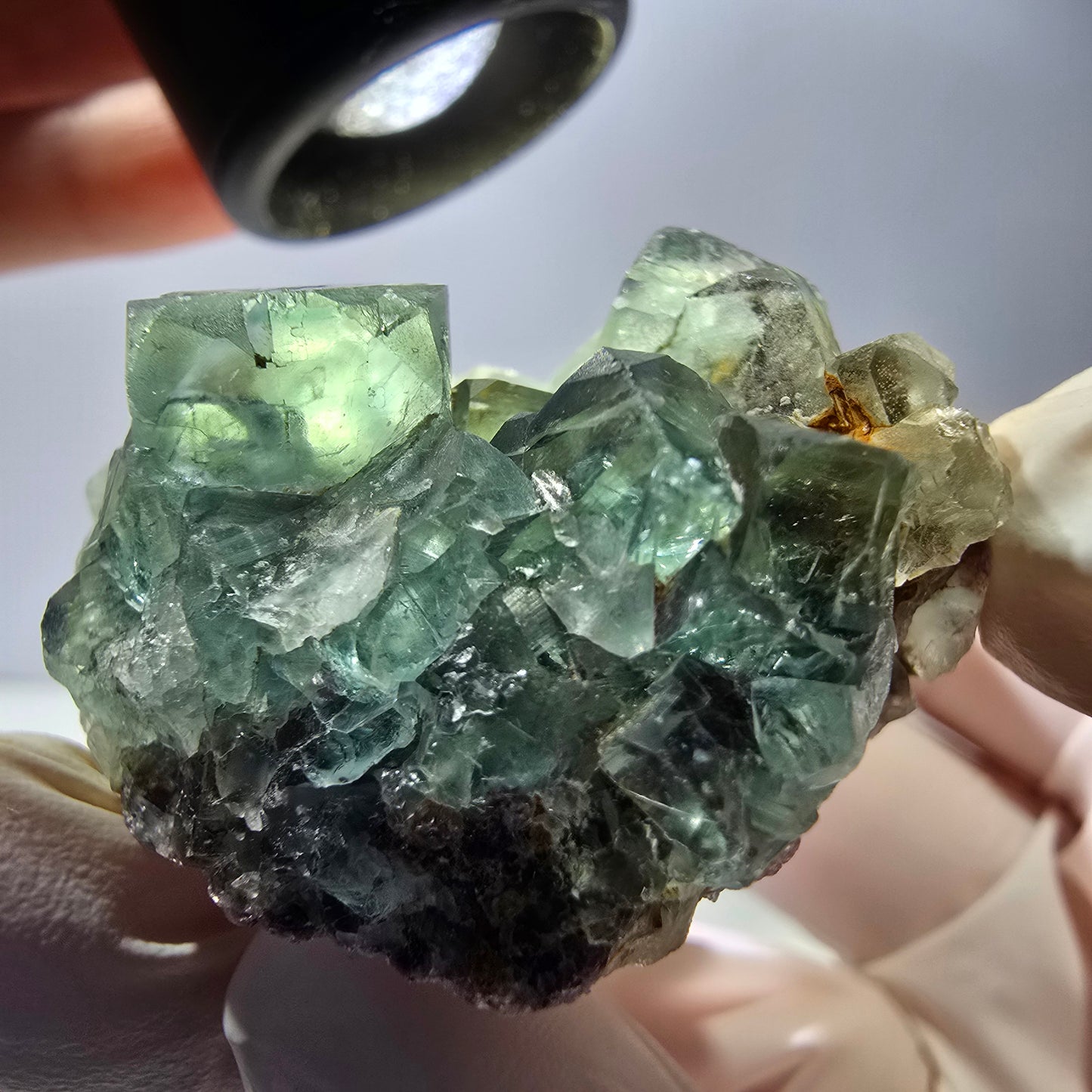 Phantom Fluorit Würfel Stufe, grün Okorusu, Namibia 50*36*21mm