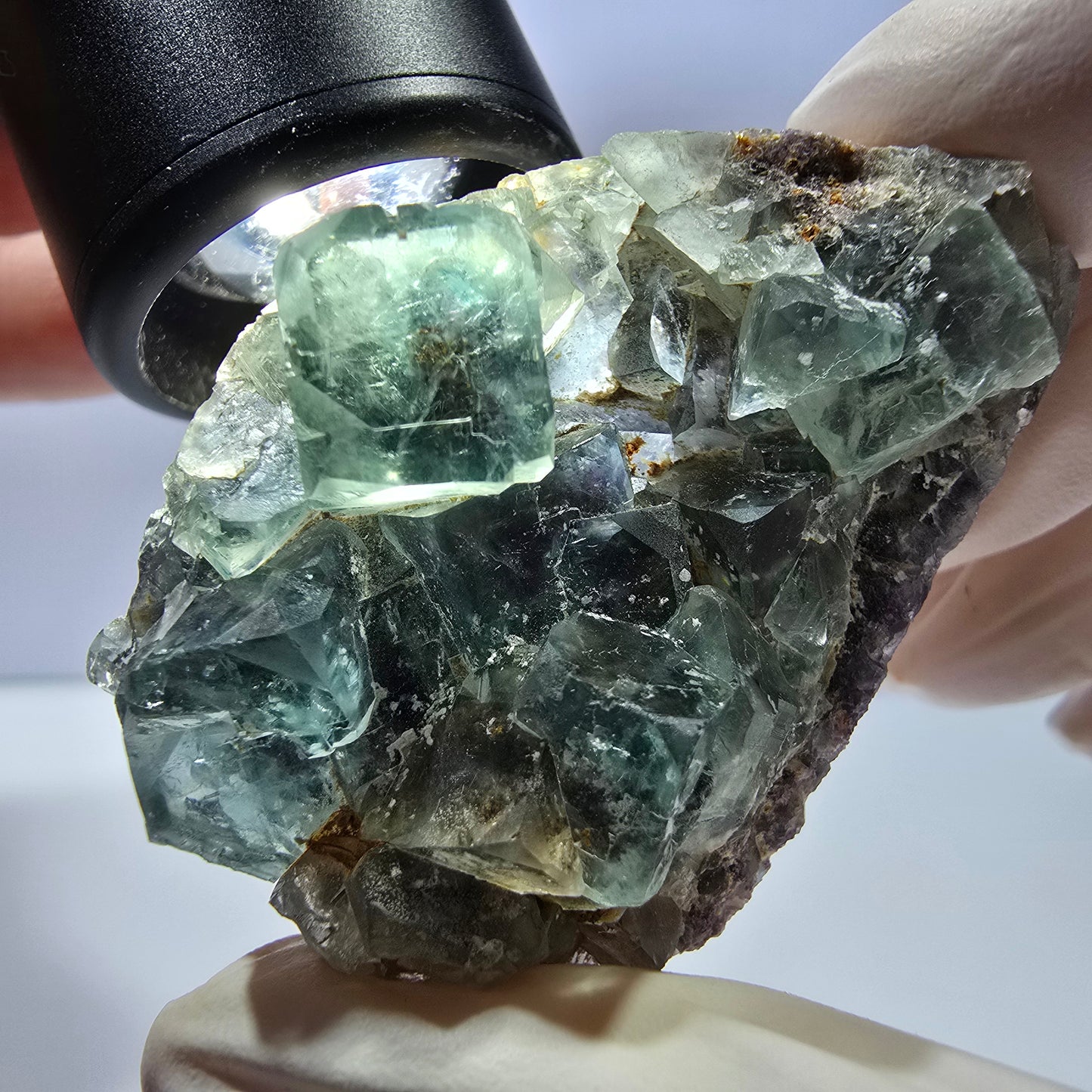 Phantom Fluorit Würfel Stufe, grün Okorusu, Namibia 50*36*21mm
