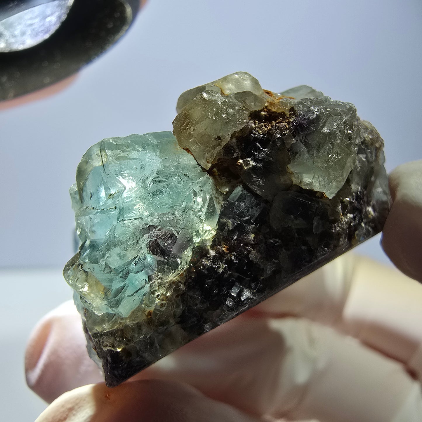 Phantom Fluorit Würfel Stufe, grün Okorusu, Namibia 50*36*21mm
