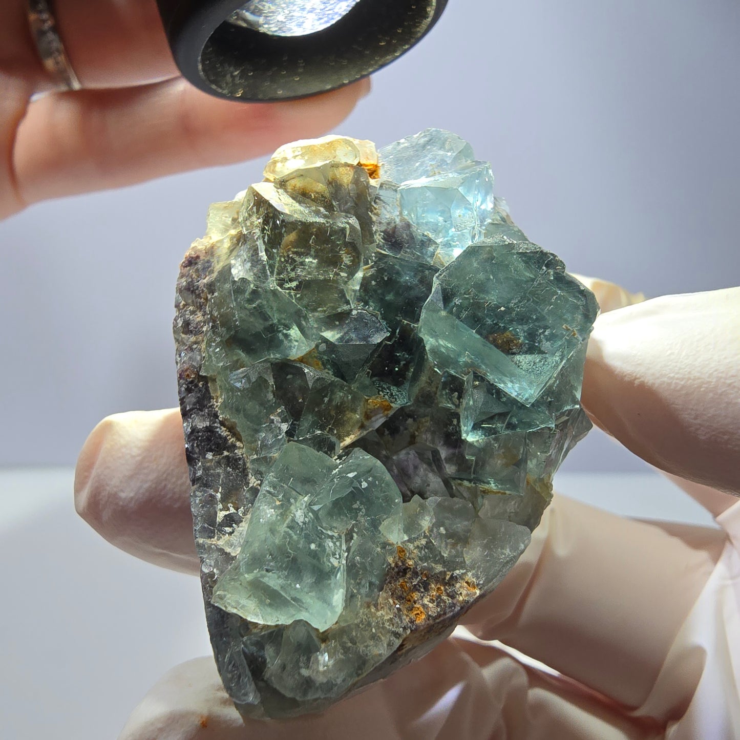 Phantom Fluorit Würfel Stufe, grün Okorusu, Namibia 50*36*21mm
