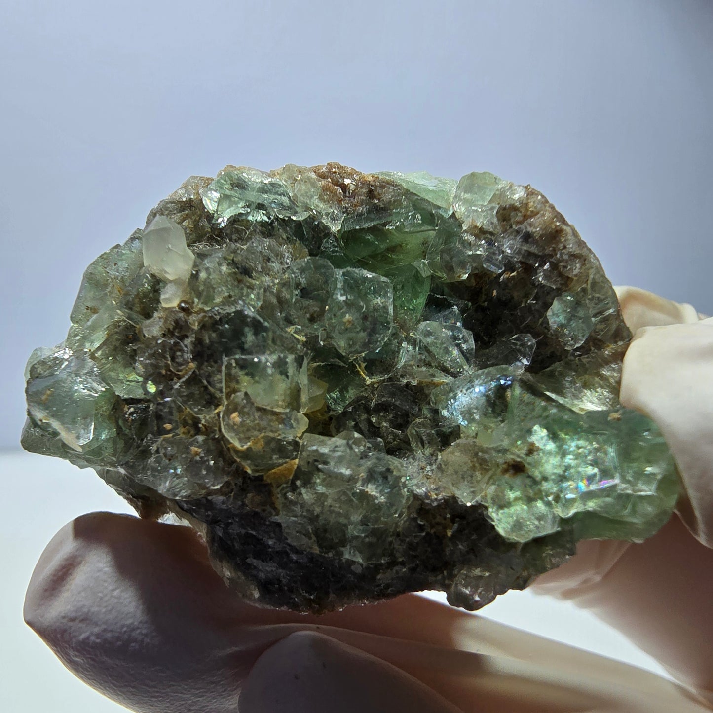 Phantom Fluorit Würfel, Quarz Stufe, grün Okorusu, Namibia 43*30*19mm