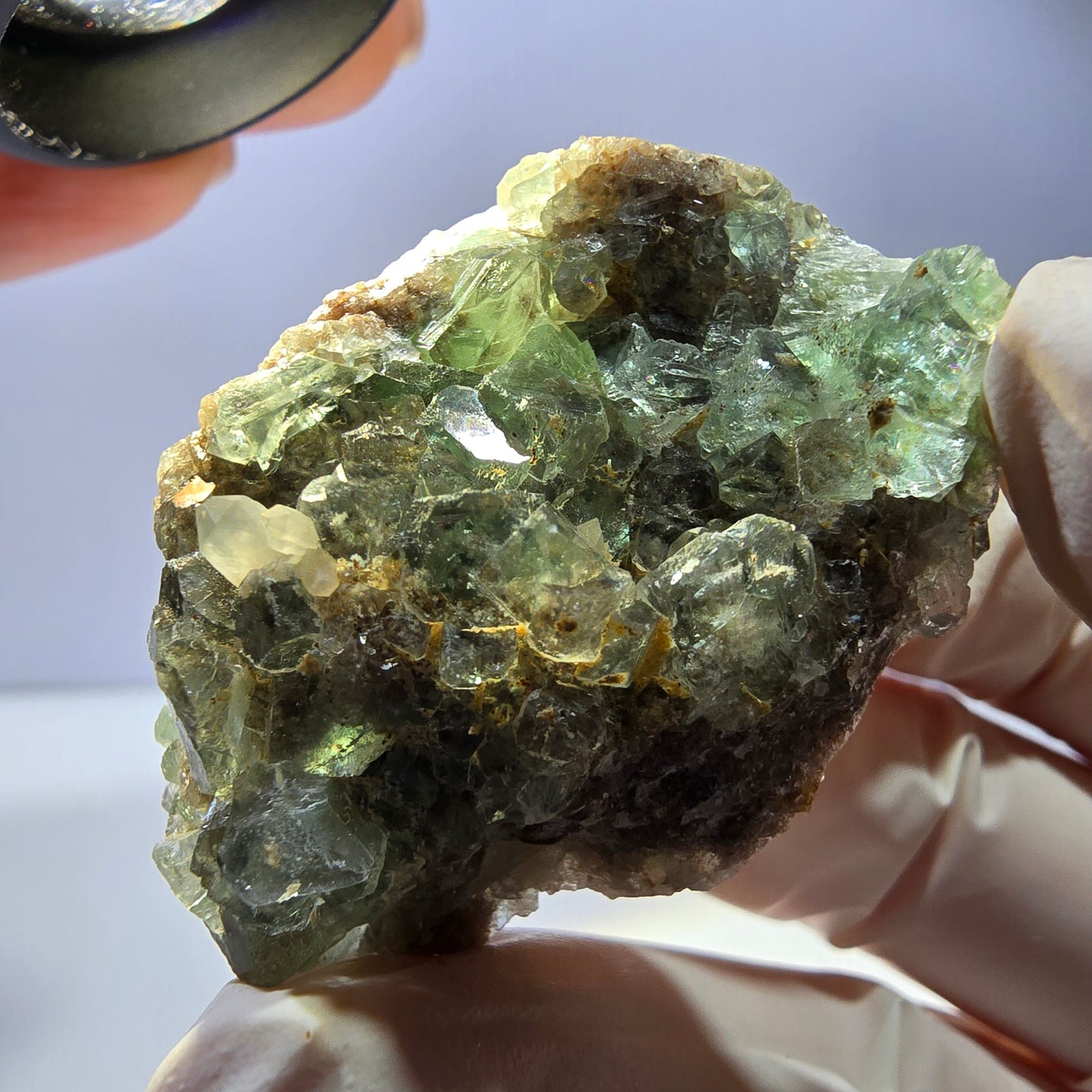 Phantom Fluorit Würfel, Quarz Stufe, grün Okorusu, Namibia 43*30*19mm
