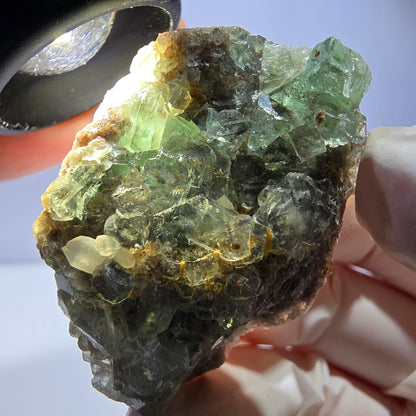 Phantom Fluorit Würfel, Quarz Stufe, grün Okorusu, Namibia 43*30*19mm