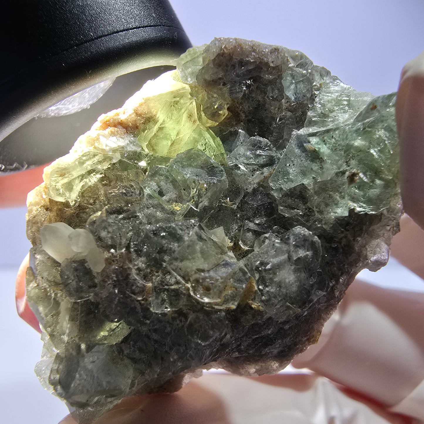 Phantom Fluorit Würfel, Quarz Stufe, grün Okorusu, Namibia 43*30*19mm