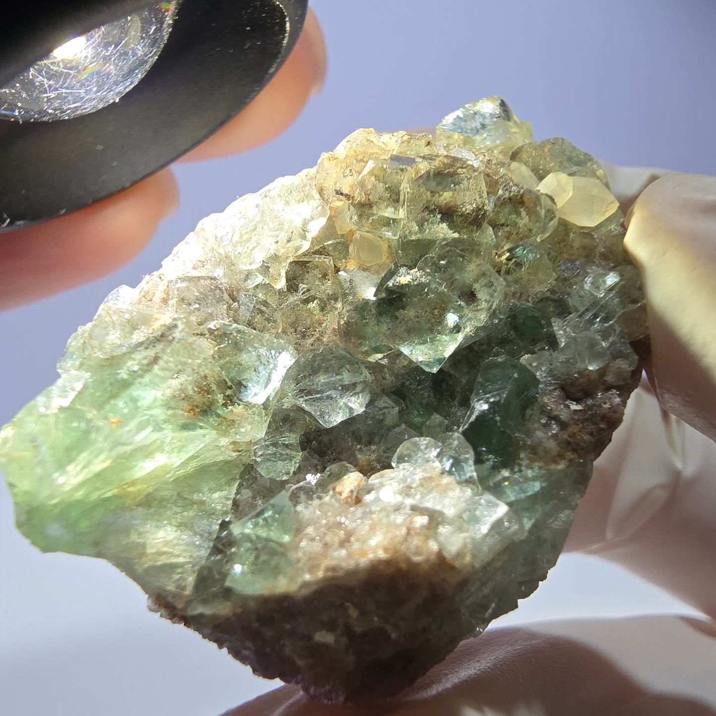 Phantom Fluorit Würfel, Quarz Stufe, grün Okorusu, Namibia 43*30*19mm