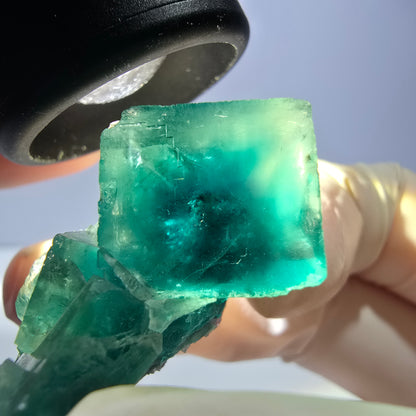 Phantom Fluorit Würfel Stufe, grün Okorusu, Namibia 43*34*21mm