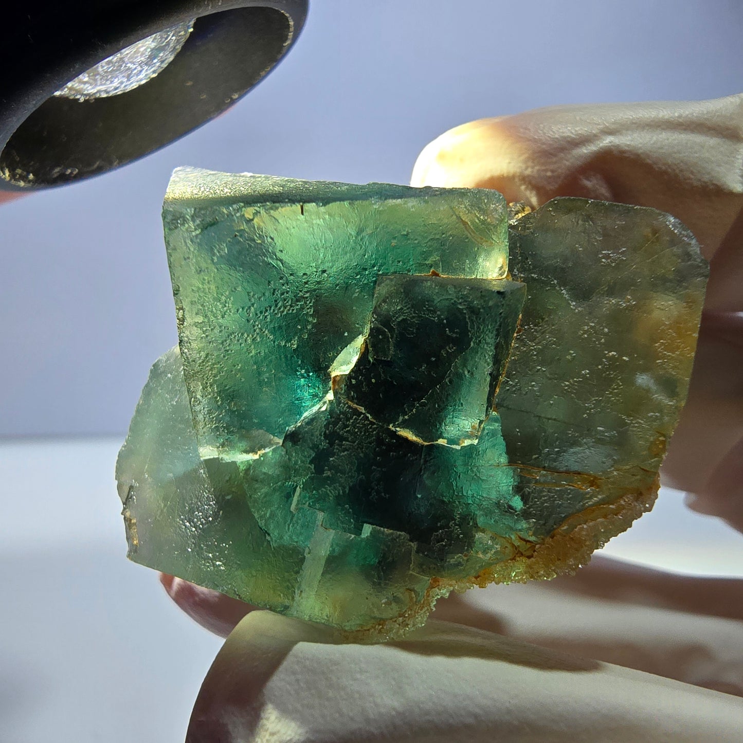 Phantom Fluorit Würfel Stufe, grün Okorusu, Namibia 40*37*30mm