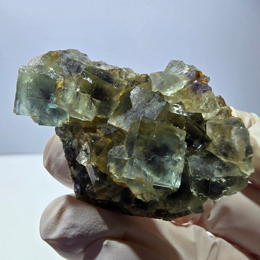 Phantom Fluorit Würfel Stufe, grün lila Okorusu, Namibia 51*33*19mm