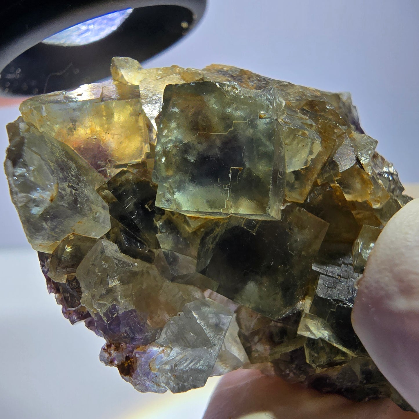 Phantom Fluorit Würfel Stufe, grün lila Okorusu, Namibia 51*33*19mm