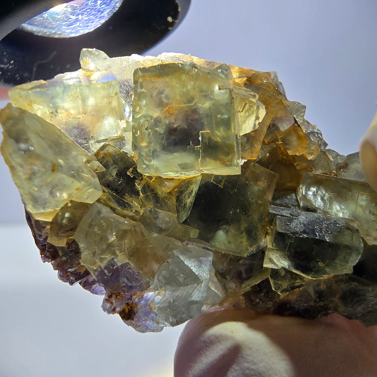 Phantom Fluorit Würfel Stufe, grün lila Okorusu, Namibia 51*33*19mm