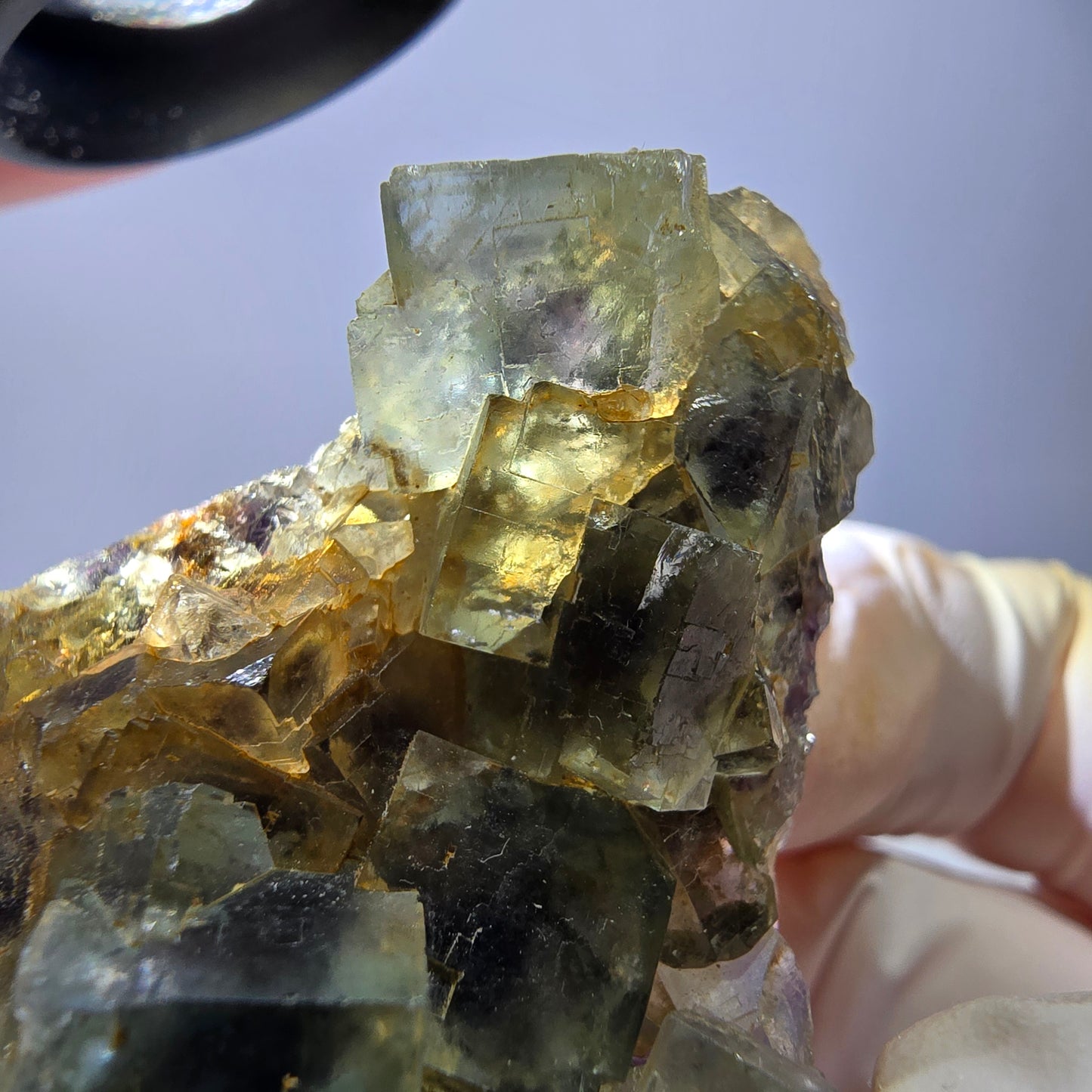 Phantom Fluorit Würfel Stufe, grün lila Okorusu, Namibia 51*33*19mm