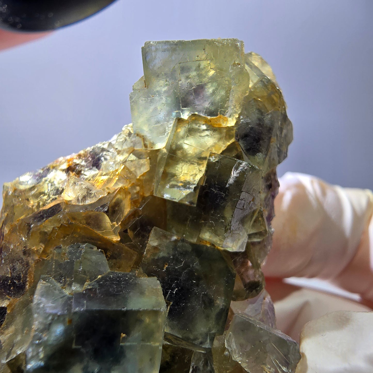 Phantom Fluorit Würfel Stufe, grün lila Okorusu, Namibia 51*33*19mm