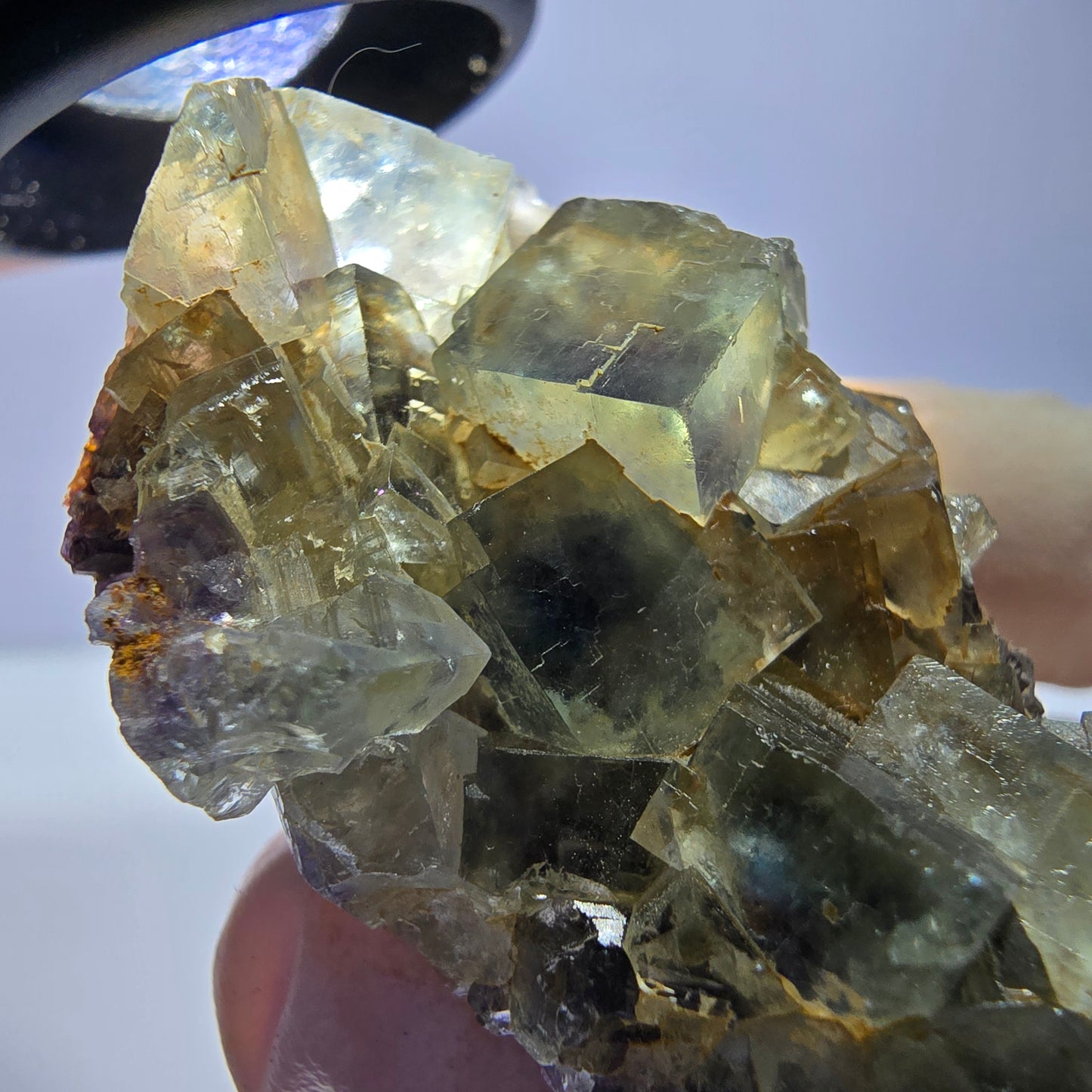 Phantom Fluorit Würfel Stufe, grün lila Okorusu, Namibia 51*33*19mm