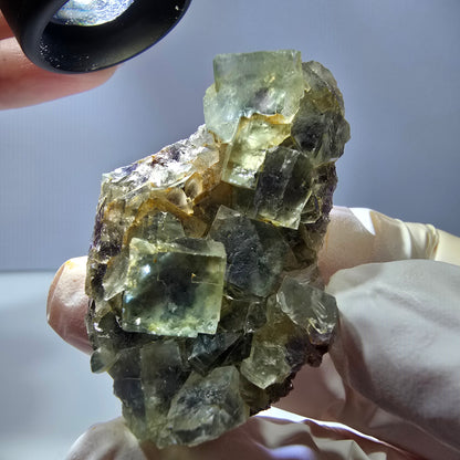 Phantom Fluorit Würfel Stufe, grün lila Okorusu, Namibia 51*33*19mm