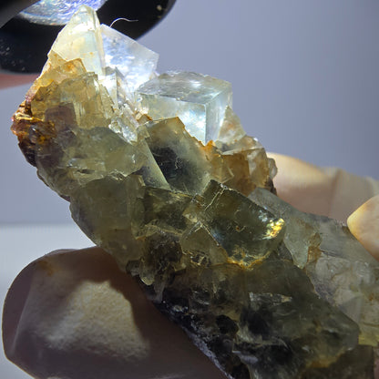 Phantom Fluorit Würfel Stufe, grün lila Okorusu, Namibia 51*33*19mm