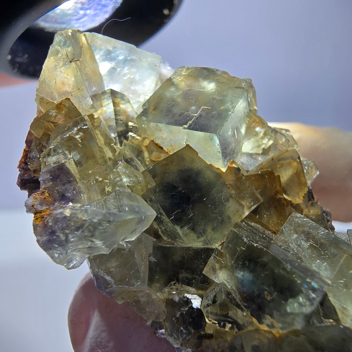 Phantom Fluorit Würfel Stufe, grün lila Okorusu, Namibia 51*33*19mm