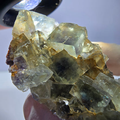 Phantom Fluorit Würfel Stufe, grün lila Okorusu, Namibia 51*33*19mm