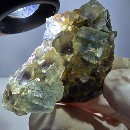 Phantom Fluorit Würfel Stufe, grün lila Okorusu, Namibia 51*33*19mm