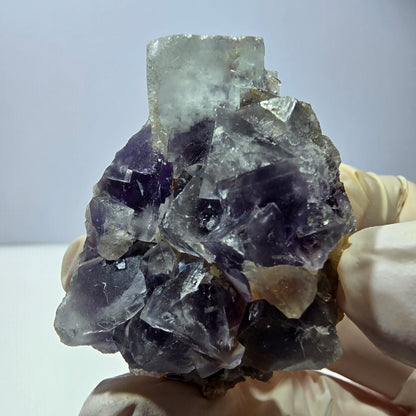 Phantom Fluorit Würfel Stufe, lila weiß Okorusu, Namibia 51*37*26mm