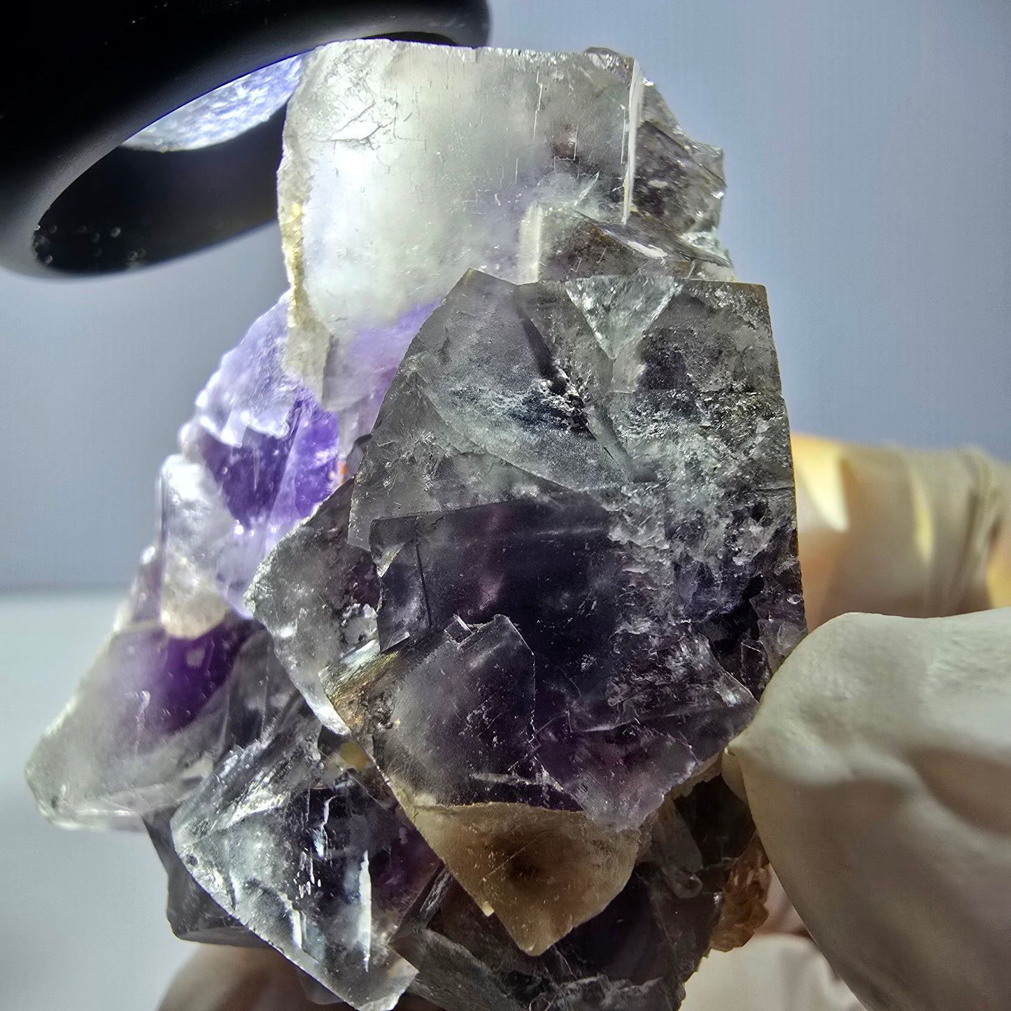 Phantom Fluorit Würfel Stufe, lila weiß Okorusu, Namibia 51*37*26mm