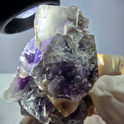 Phantom Fluorit Würfel Stufe, lila weiß Okorusu, Namibia 51*37*26mm
