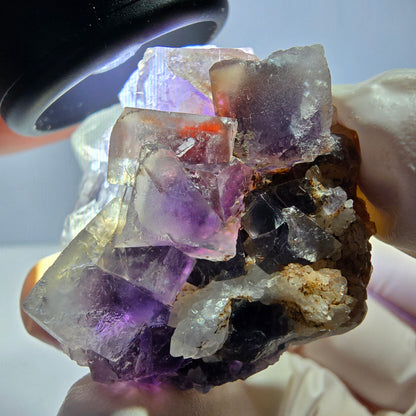 Phantom Fluorit Würfel Stufe, lila weiß Okorusu, Namibia 51*37*26mm