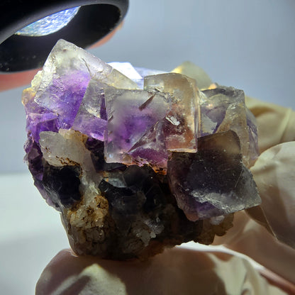 Phantom Fluorit Würfel Stufe, lila weiß Okorusu, Namibia 51*37*26mm