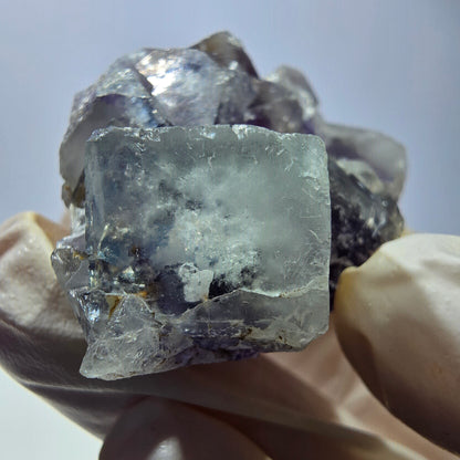 Phantom Fluorit Würfel Stufe, lila weiß Okorusu, Namibia 51*37*26mm