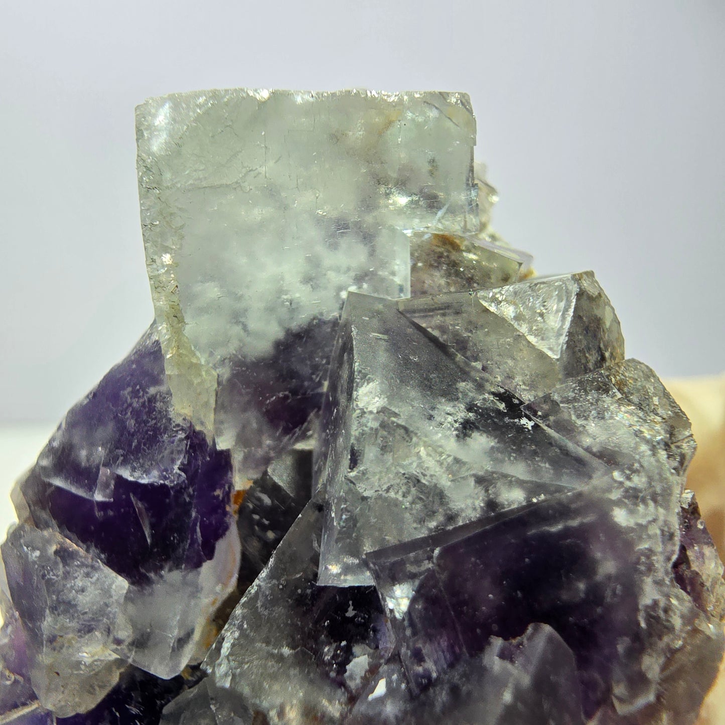 Phantom Fluorit Würfel Stufe, lila weiß Okorusu, Namibia 51*37*26mm