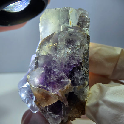 Phantom Fluorit Würfel Stufe, lila weiß Okorusu, Namibia 51*37*26mm