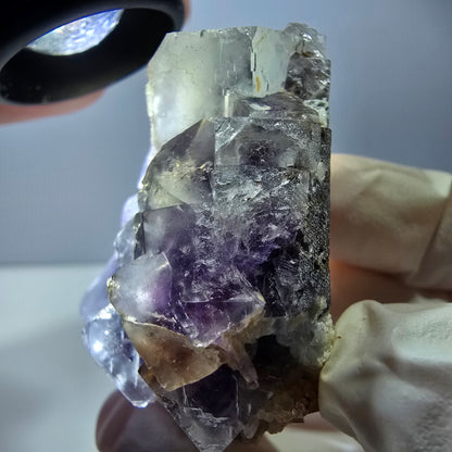 Phantom Fluorit Würfel Stufe, lila weiß Okorusu, Namibia 51*37*26mm
