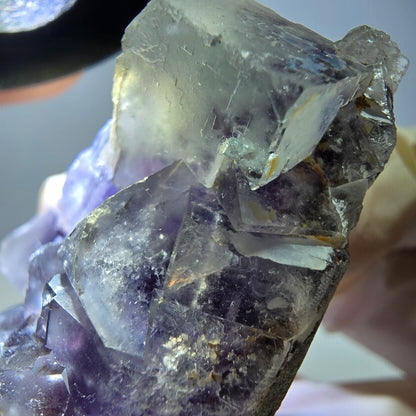 Phantom Fluorit Würfel Stufe, lila weiß Okorusu, Namibia 51*37*26mm