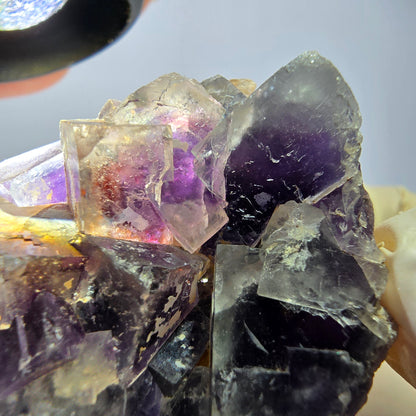 Phantom Fluorit Würfel Stufe, lila weiß Okorusu, Namibia 51*37*26mm