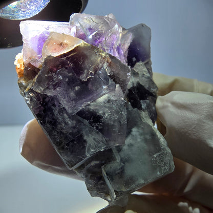 Phantom Fluorit Würfel Stufe, lila weiß Okorusu, Namibia 51*37*26mm