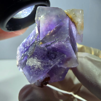 Phantom Fluorit Würfel Stufe, lila weiß Okorusu, Namibia 45*37*26mm