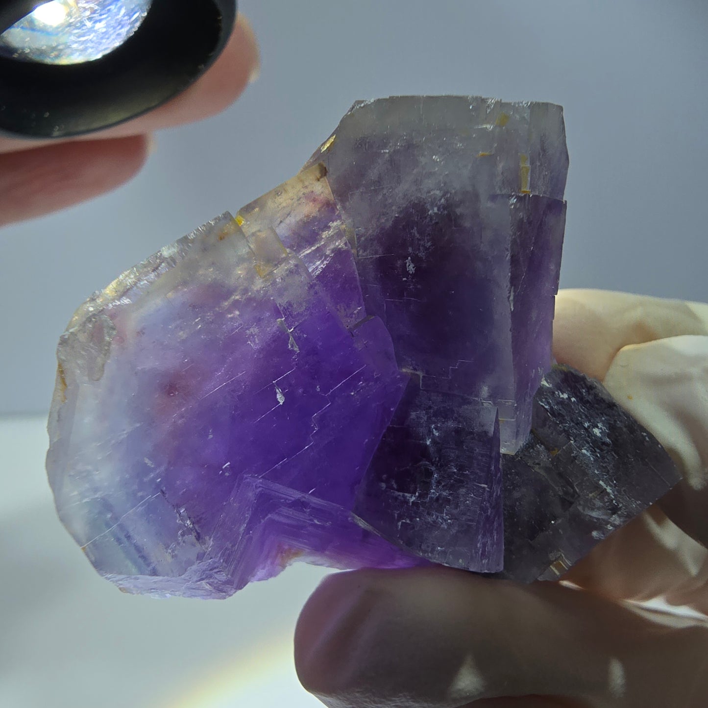 Phantom Fluorit Würfel Stufe, lila weiß Okorusu, Namibia 45*39*19mm