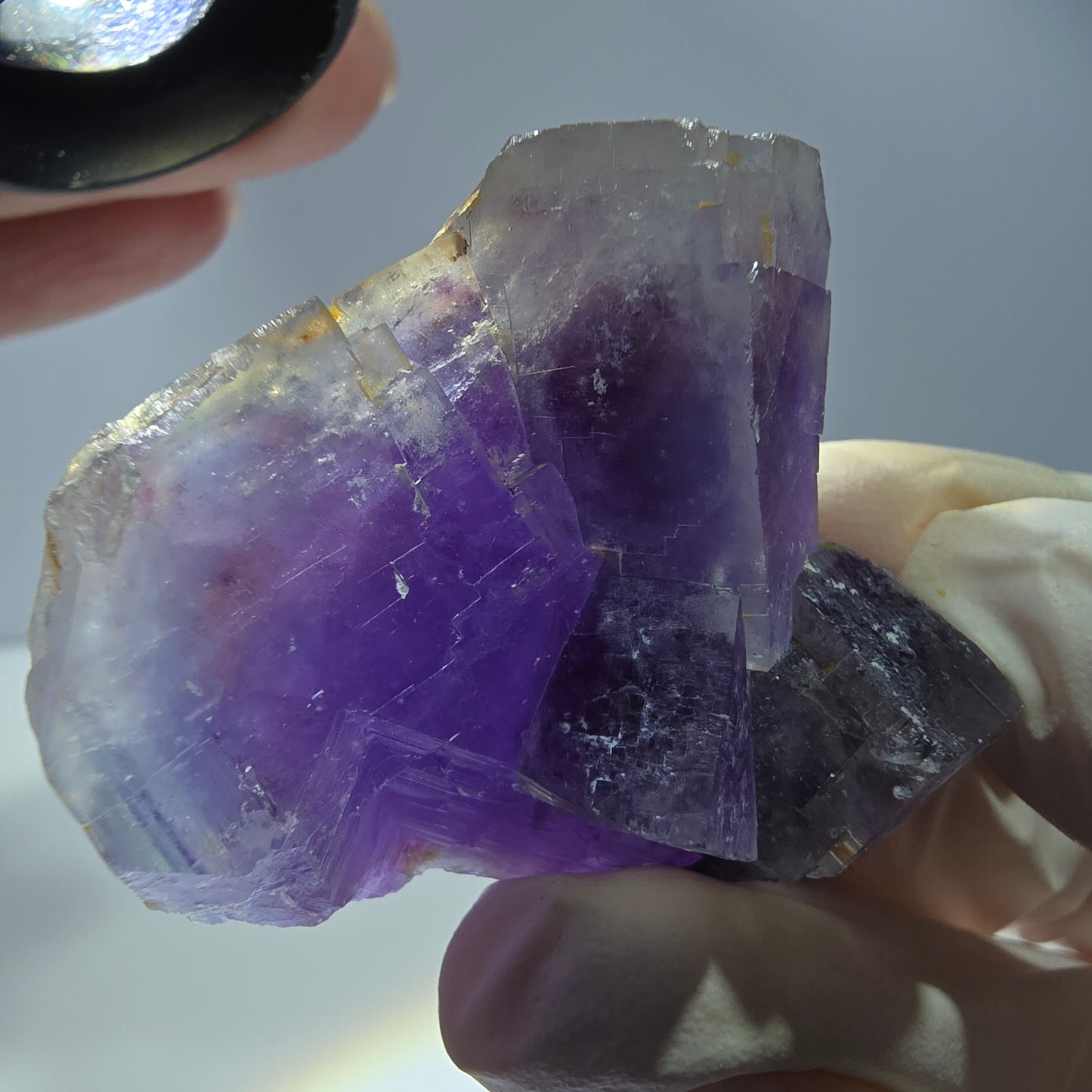 Phantom Fluorit Würfel Stufe, lila weiß Okorusu, Namibia 45*39*19mm