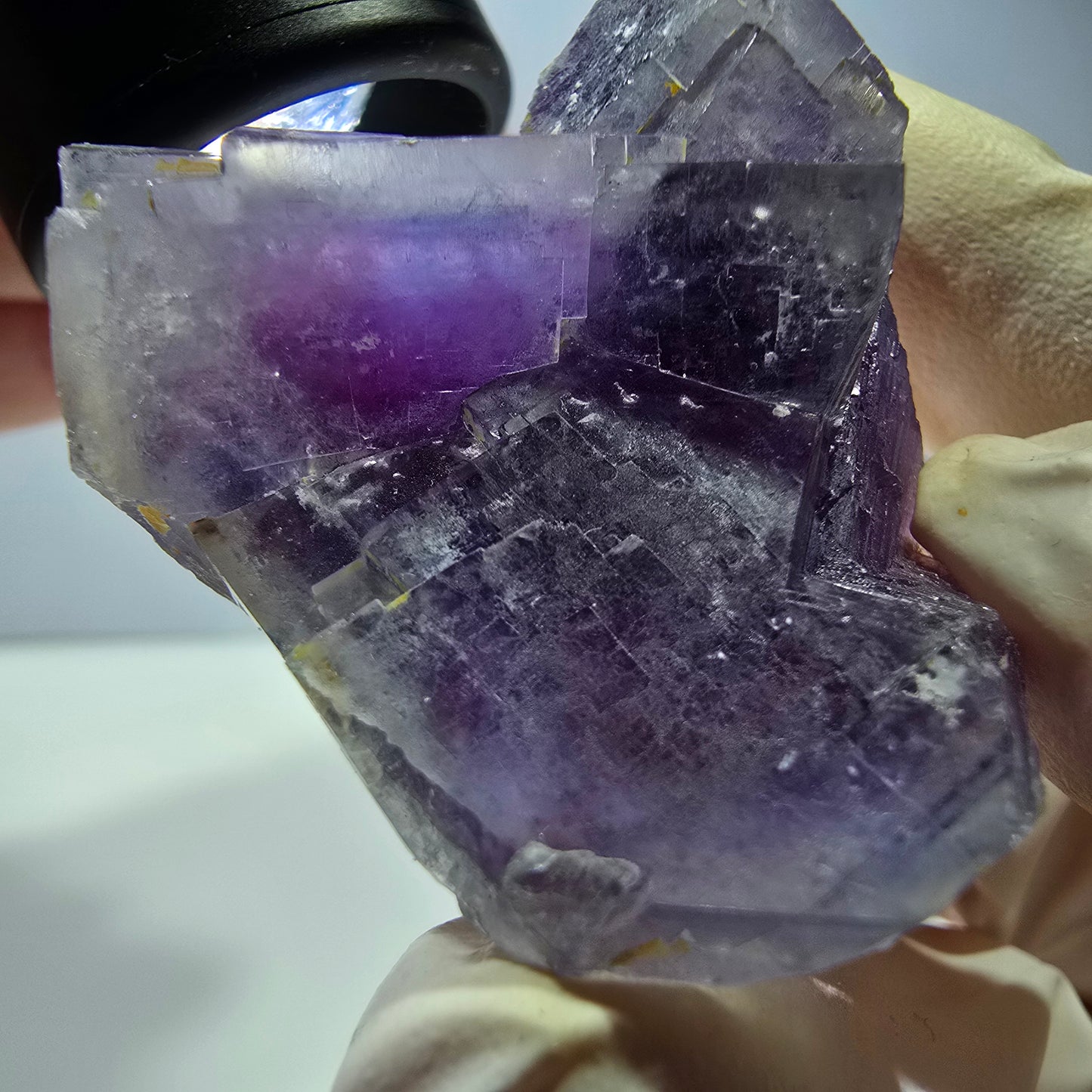 Phantom Fluorit Würfel Stufe, lila weiß Okorusu, Namibia 45*39*19mm