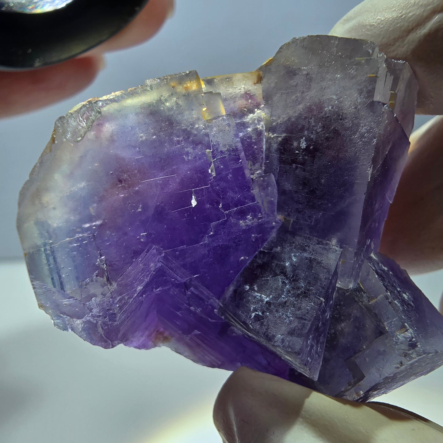 Phantom Fluorit Würfel Stufe, lila weiß Okorusu, Namibia 45*39*19mm