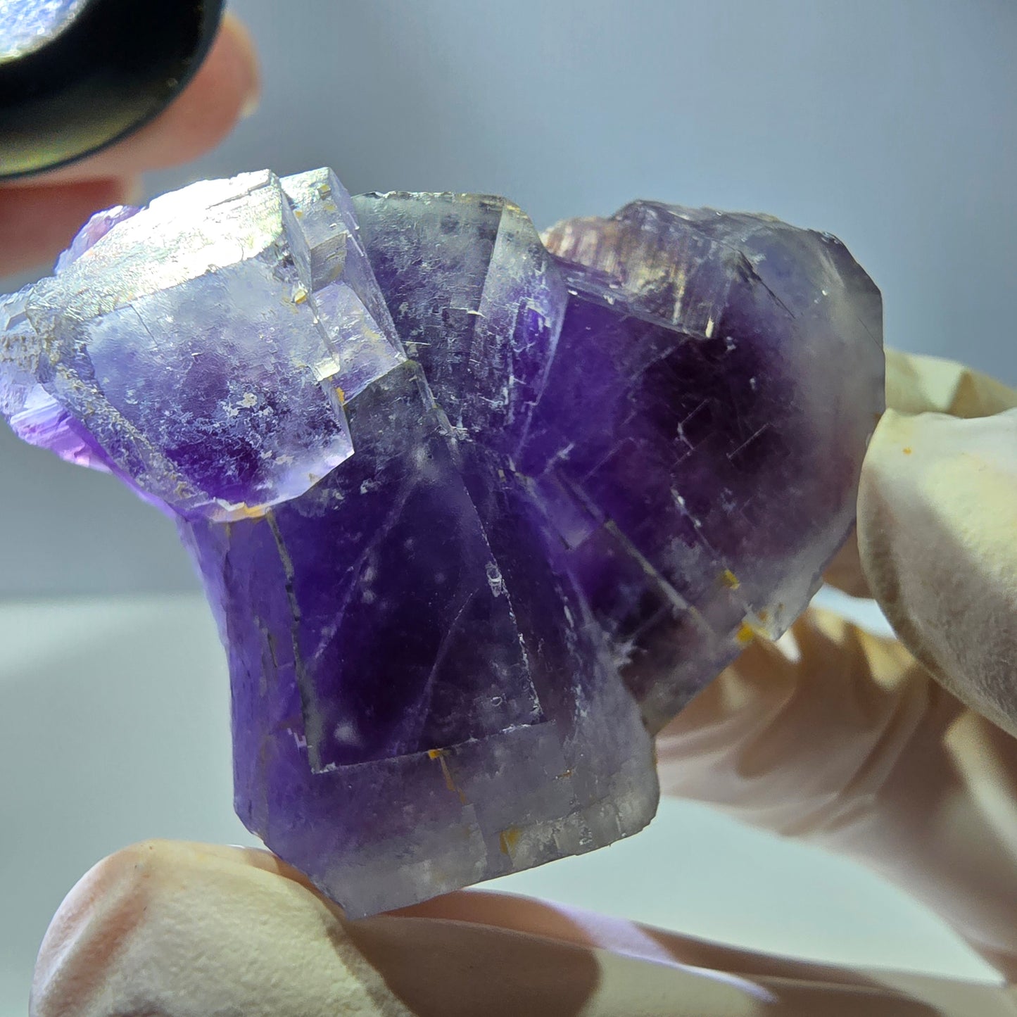 Phantom Fluorit Würfel Stufe, lila weiß Okorusu, Namibia 45*39*19mm