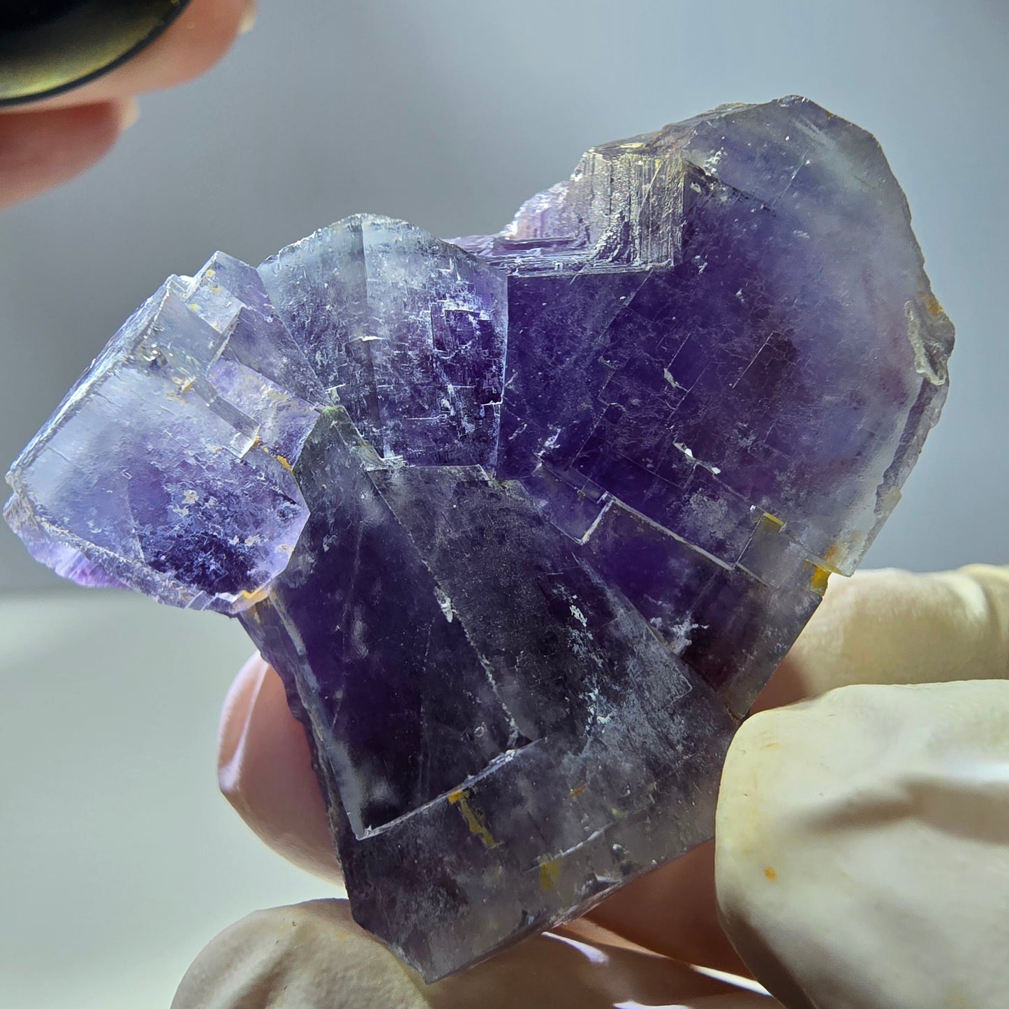 Phantom Fluorit Würfel Stufe, lila weiß Okorusu, Namibia 45*39*19mm