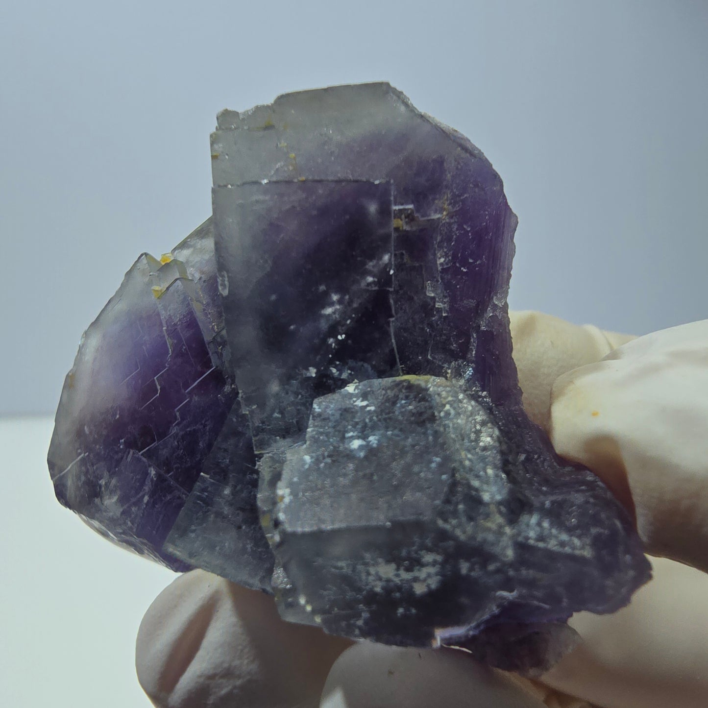 Phantom Fluorit Würfel Stufe, lila weiß Okorusu, Namibia 45*39*19mm