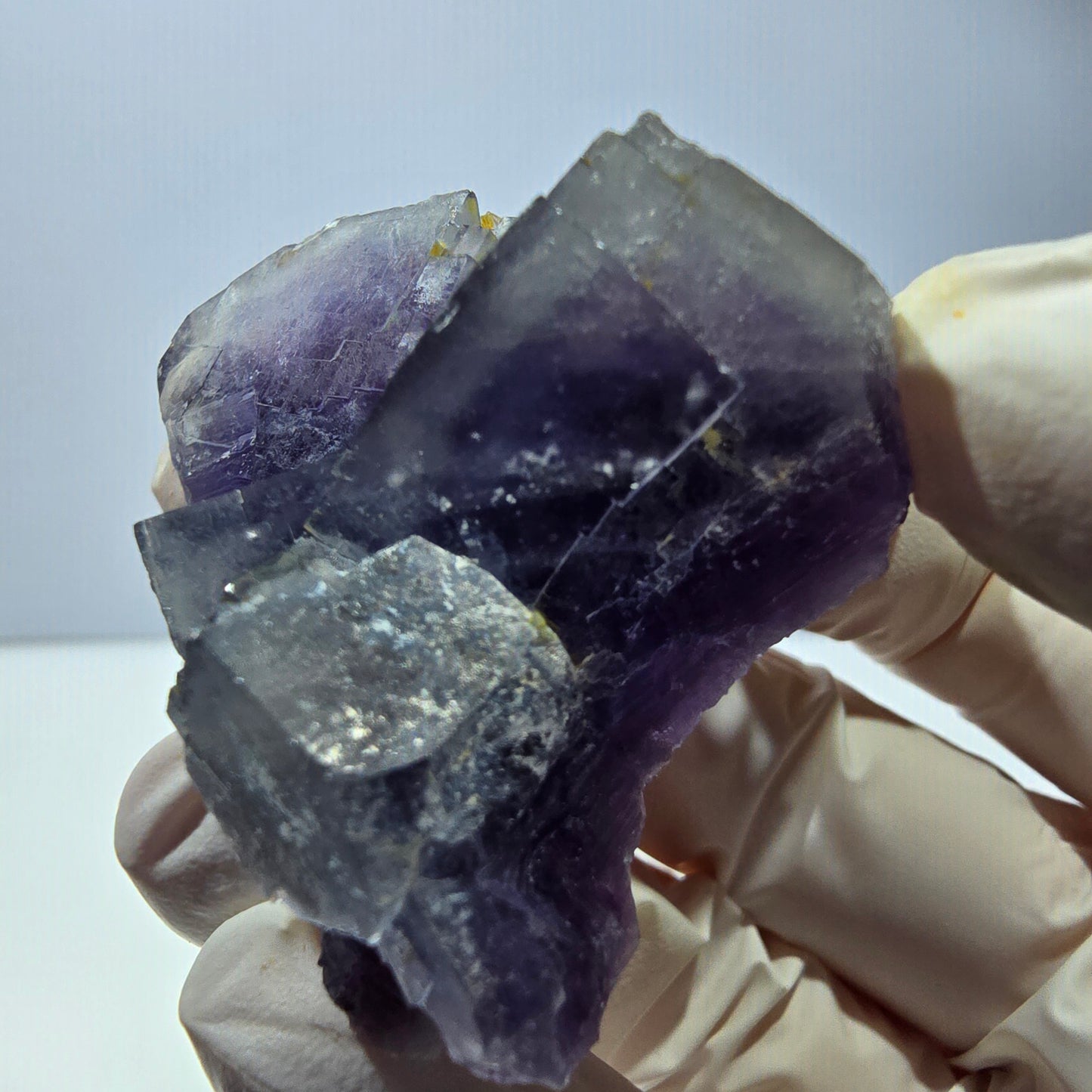 Phantom Fluorit Würfel Stufe, lila weiß Okorusu, Namibia 45*39*19mm