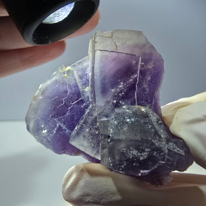 Phantom Fluorit Würfel Stufe, lila weiß Okorusu, Namibia 45*39*19mm